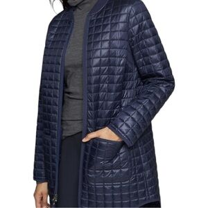 Navy Quilted Jacket athlete thigh length size large